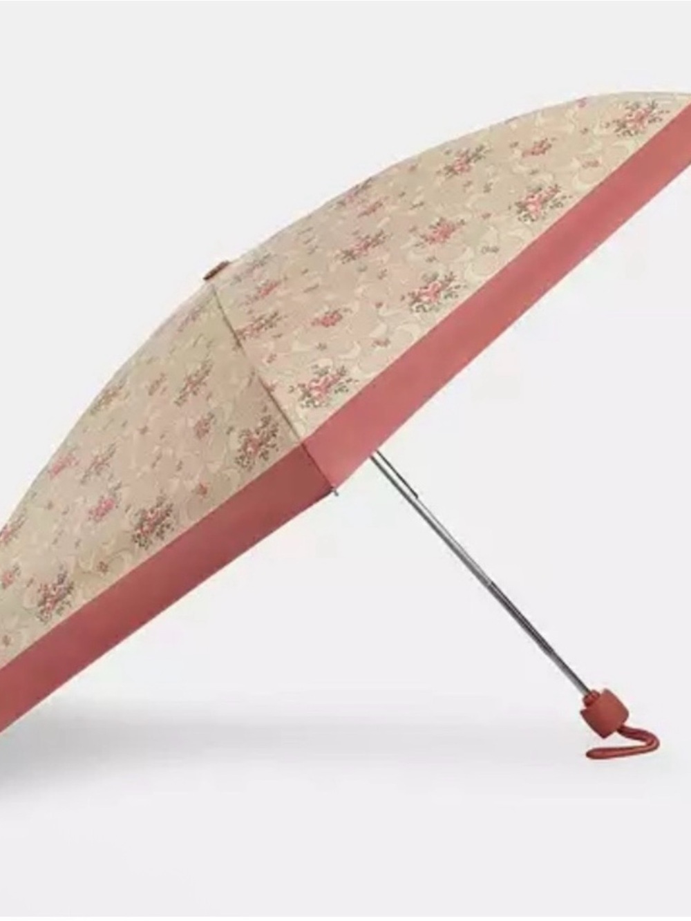 Coach Beige Floral Signature mini umbrella NWT